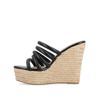 CYNTHIE ESPADRILLE SANDALS IN FAUX LEATHER