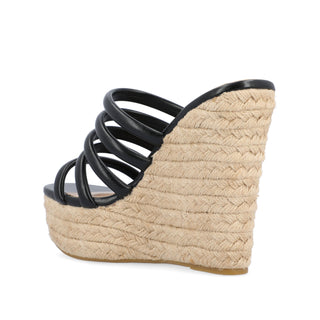 CYNTHIE ESPADRILLE SANDALS IN FAUX LEATHER