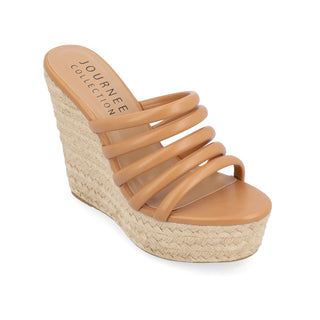 CYNTHIE ESPADRILLE SANDALS IN FAUX LEATHER