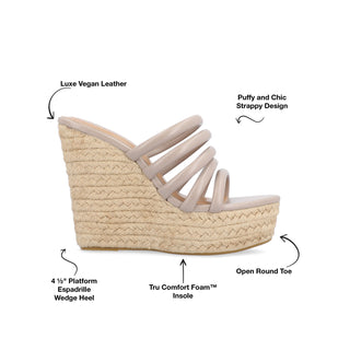 CYNTHIE ESPADRILLE SANDALS IN FAUX LEATHER