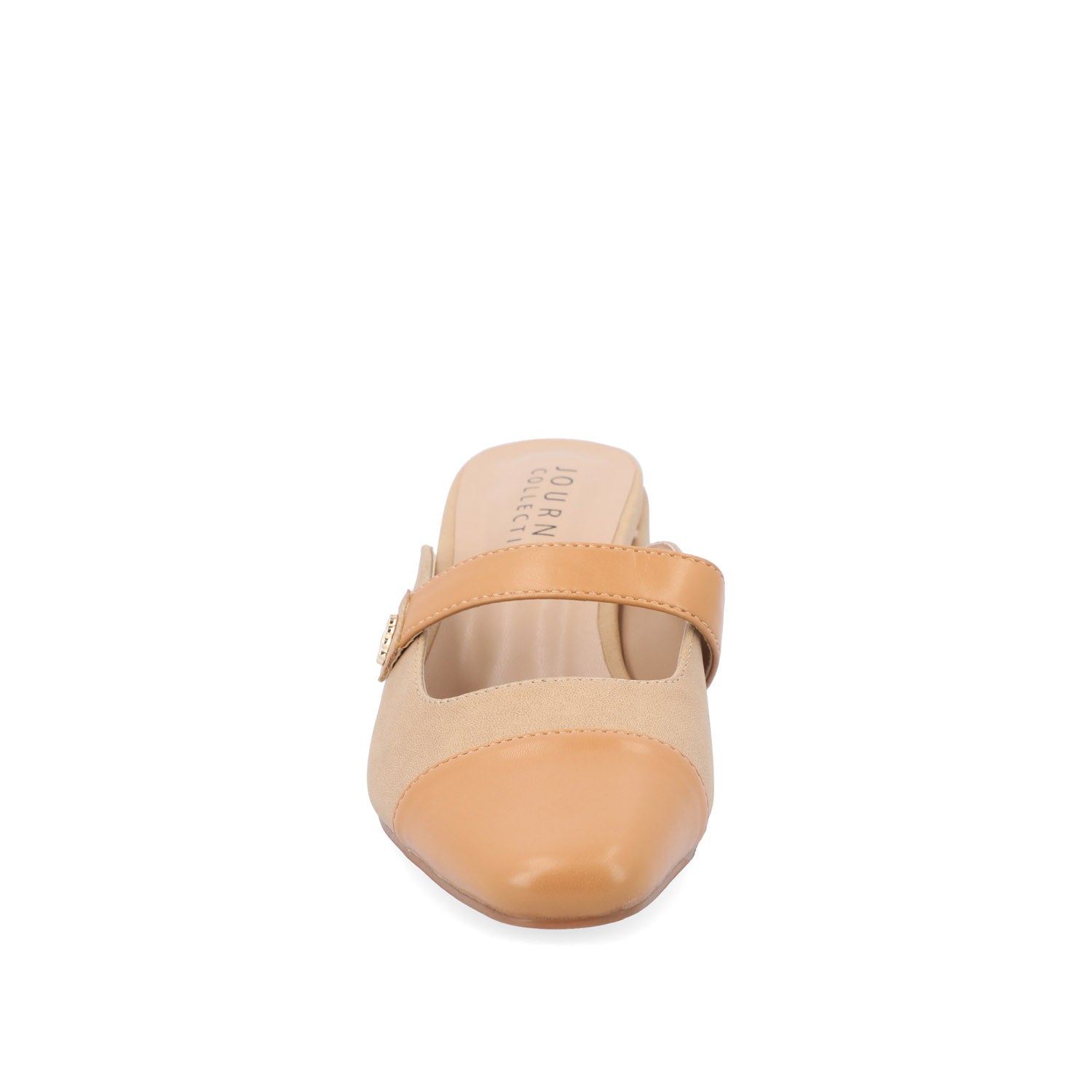 DALLA LOW BLOCK HEELS IN VEGAN LEATHER - Tan