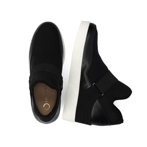 DAMARI HIGH TOP WEDGE SNEAKER - Black