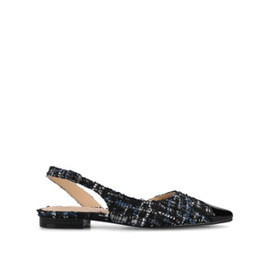 DAPHNNE BALLET FLATS IN TWEED FABRIC STATEMENT - Black Tweed