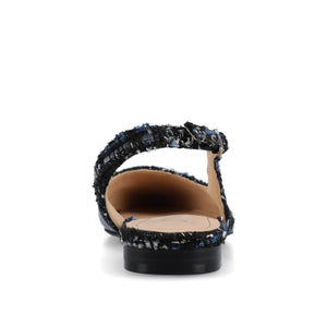 DAPHNNE BALLET FLATS IN TWEED FABRIC STATEMENT - Black Tweed