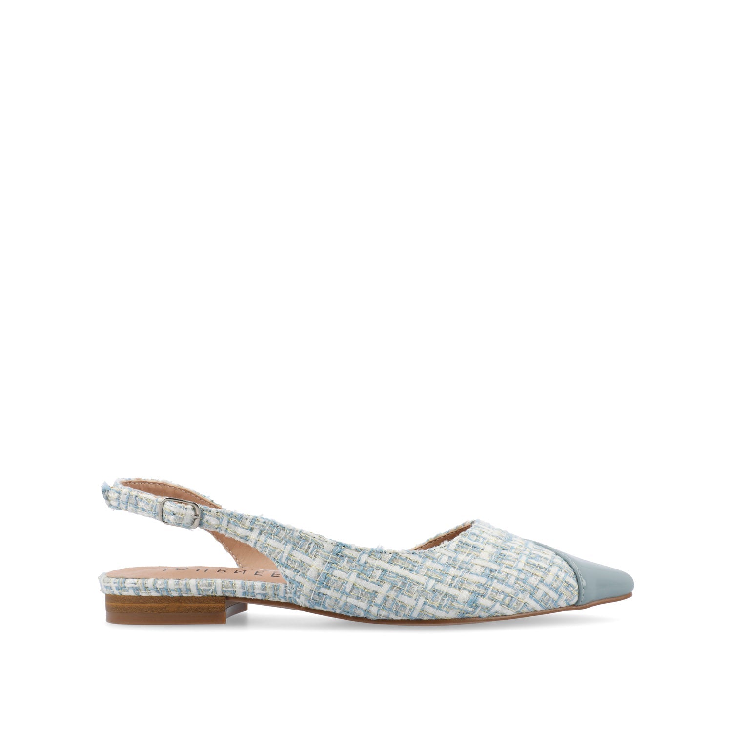 DAPHNNE BALLET FLATS IN TWEED FABRIC - Blue Tweed