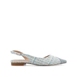 DAPHNNE BALLET FLATS IN TWEED FABRIC - Blue Tweed