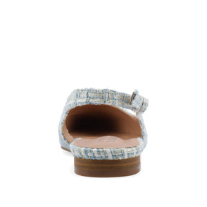 DAPHNNE BALLET FLATS IN TWEED FABRIC - Blue Tweed