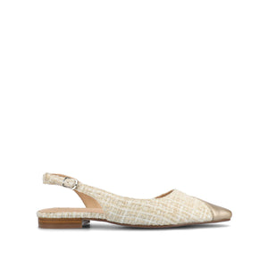 DAPHNNE BALLET FLATS IN TWEED FABRIC - Champagne