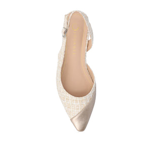 DAPHNNE BALLET FLATS IN TWEED FABRIC IN WIDE - Champagne