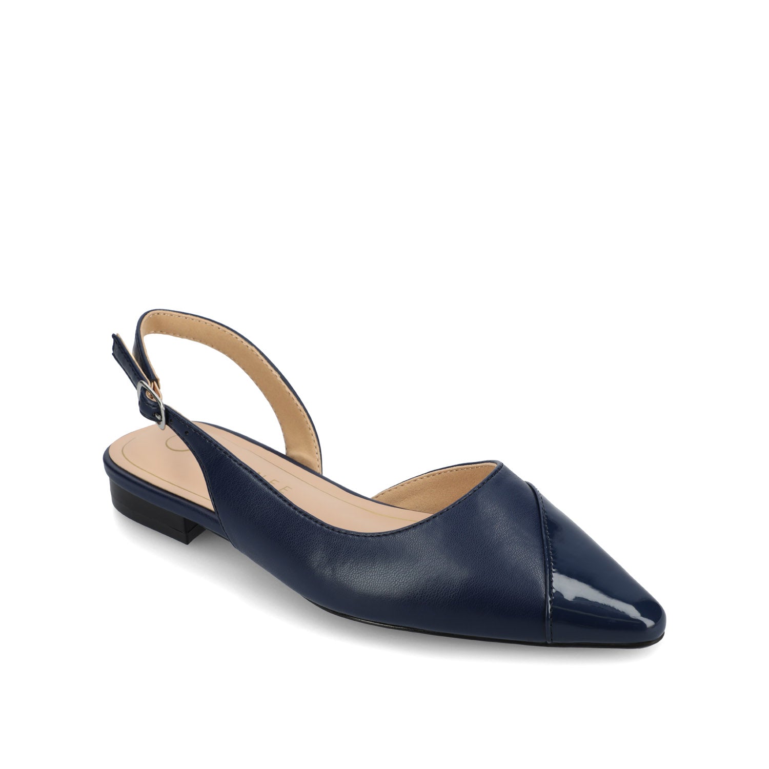 DAPHNNE BALLET FLATS IN TWEED FABRIC - Navy Nubuck