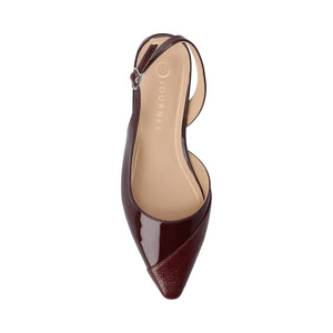 DAPHNNE BALLET FLATS IN TWEED FABRIC STATEMENT - Oxblood Nubuck