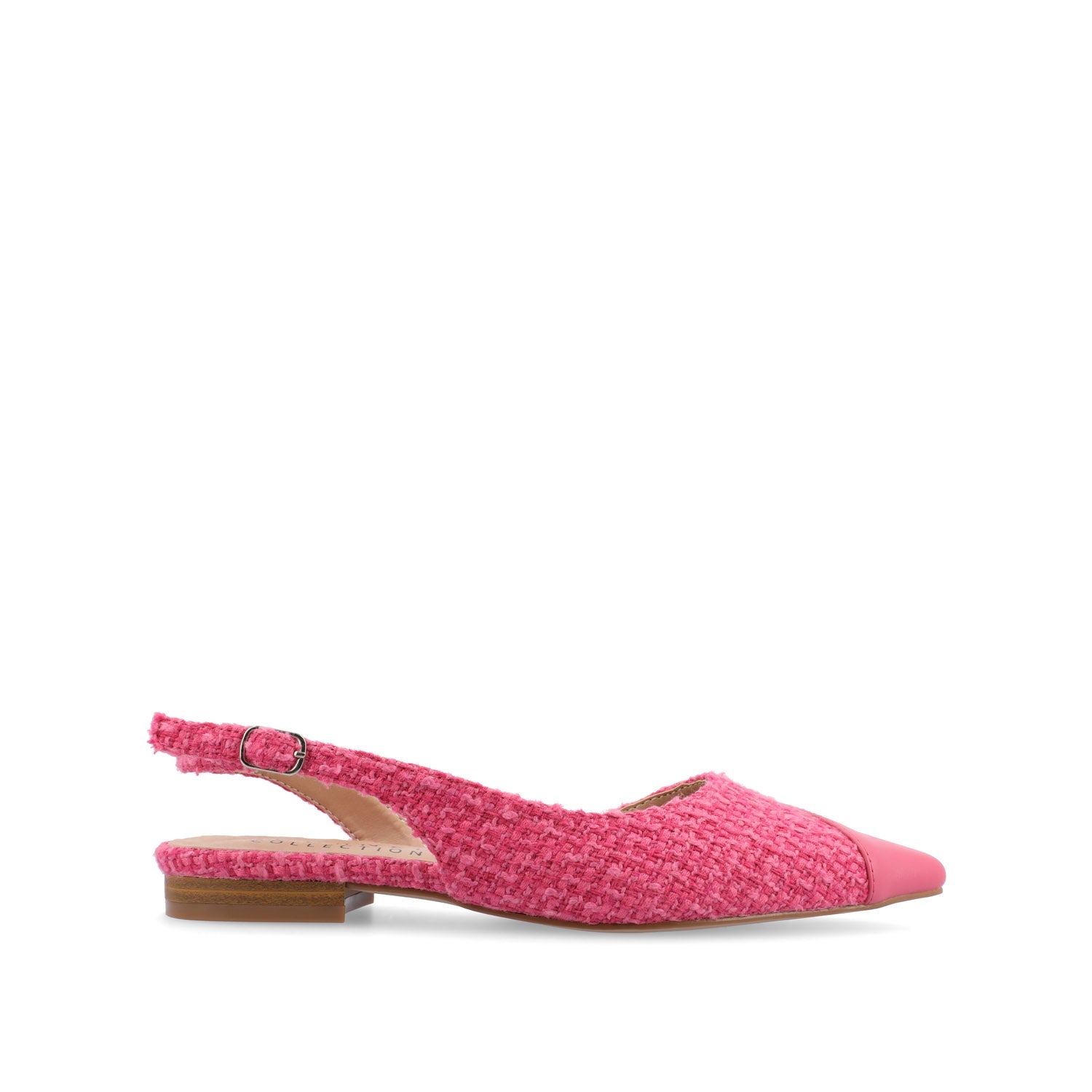 DAPHNNE BALLET FLATS IN TWEED FABRIC - Magenta Tweed