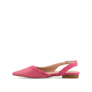 DAPHNNE BALLET FLATS IN TWEED FABRIC - Magenta Tweed