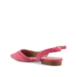 DAPHNNE BALLET FLATS IN TWEED FABRIC - Magenta Tweed