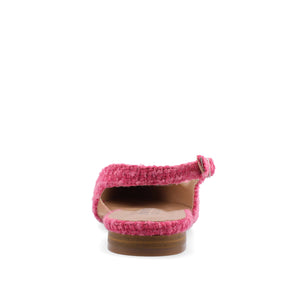 DAPHNNE BALLET FLATS IN TWEED FABRIC - Magenta Tweed
