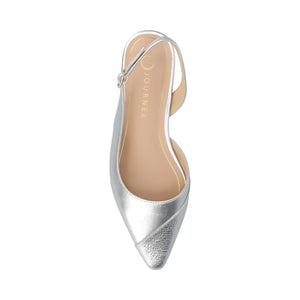 DAPHNNE BALLET FLATS IN TWEED FABRIC STATEMENT IN WIDE - Silver