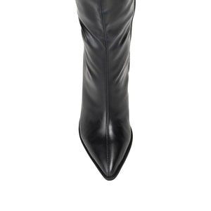 DARIA COWGIRL BOOTS IN WIDE WIDTH & CALF - Black PU