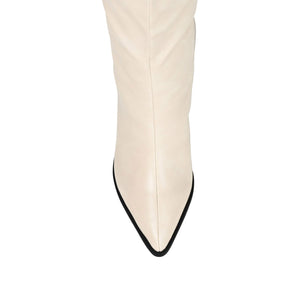 DARIA COWGIRL BOOTS IN WIDE WIDTH & X-WIDE CALF - Bone PU