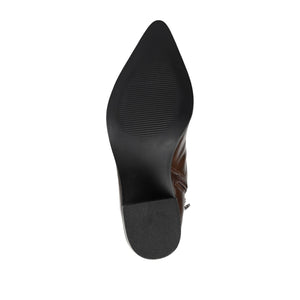 DARIA COWGIRL BOOTS IN VEGAN LEATHER - Brown PU