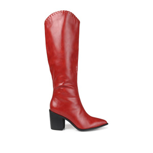 DARIA COWGIRL BOOTS IN WIDE WIDTH & CALF - Red PU