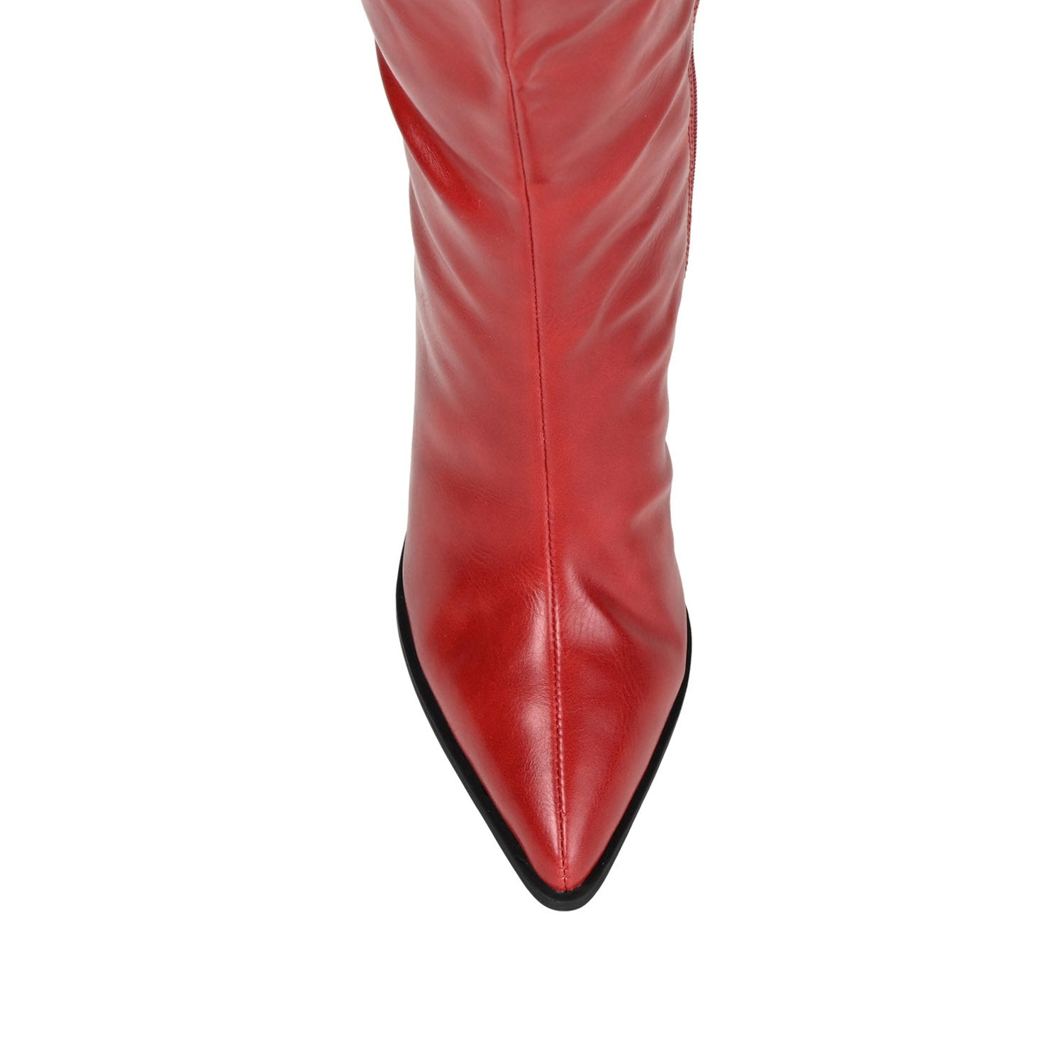 DARIA COWGIRL BOOTS IN VEGAN LEATHER - Red PU