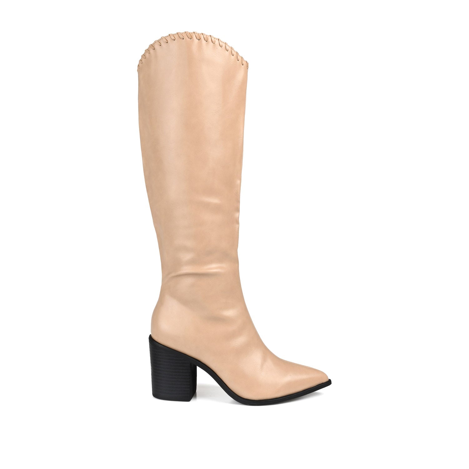 DARIA COWGIRL BOOTS IN WIDE WIDTH & X-WIDE CALF - Tan PU