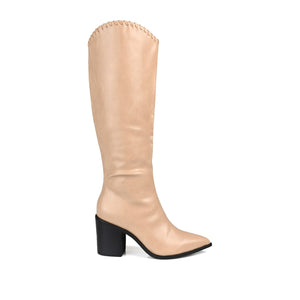 DARIA COWGIRL BOOTS IN X-WIDE CALF - Tan PU