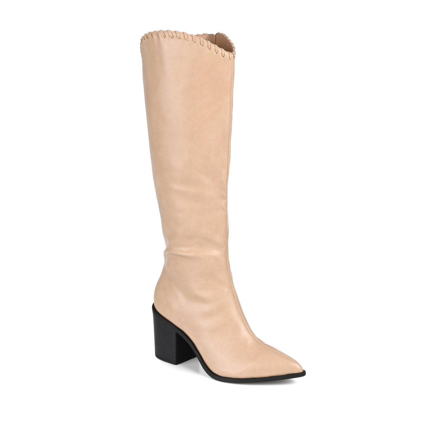 DARIA COWGIRL BOOTS IN WIDE WIDTH & X-WIDE CALF - Tan PU
