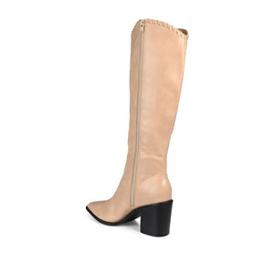 DARIA COWGIRL BOOTS IN WIDE CALF - Tan PU