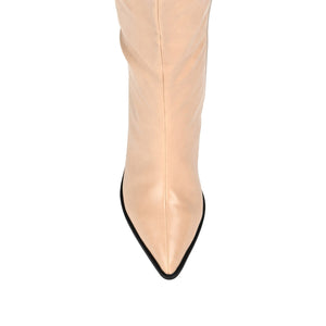 DARIA COWGIRL BOOTS IN WIDE WIDTH - Tan PU