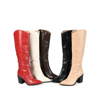 DARIA COWGIRL BOOTS IN FAUX LEATHER