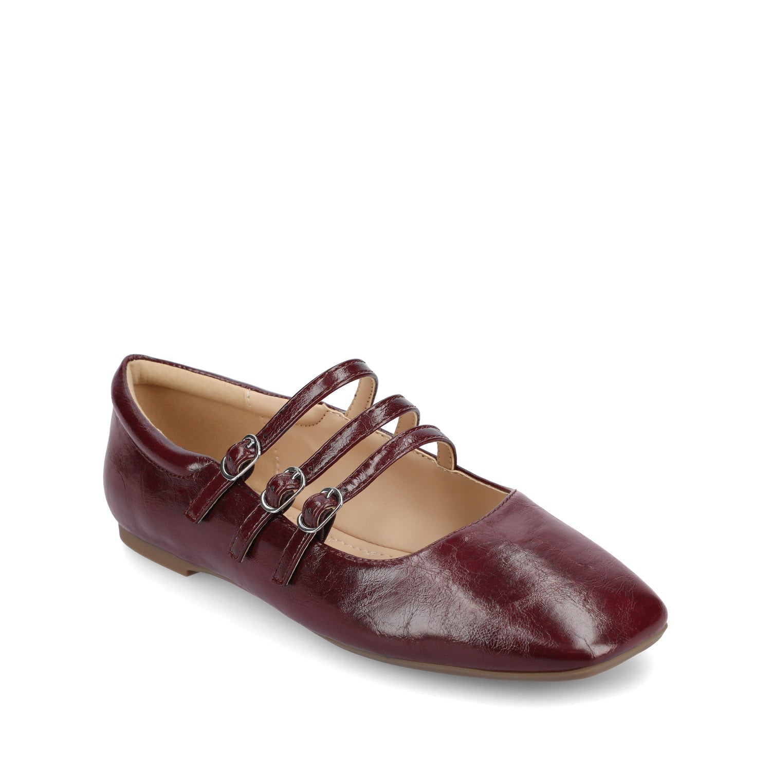 DARLIN STATEMENT FLATS IN WIDE - Crinkle Oxblood