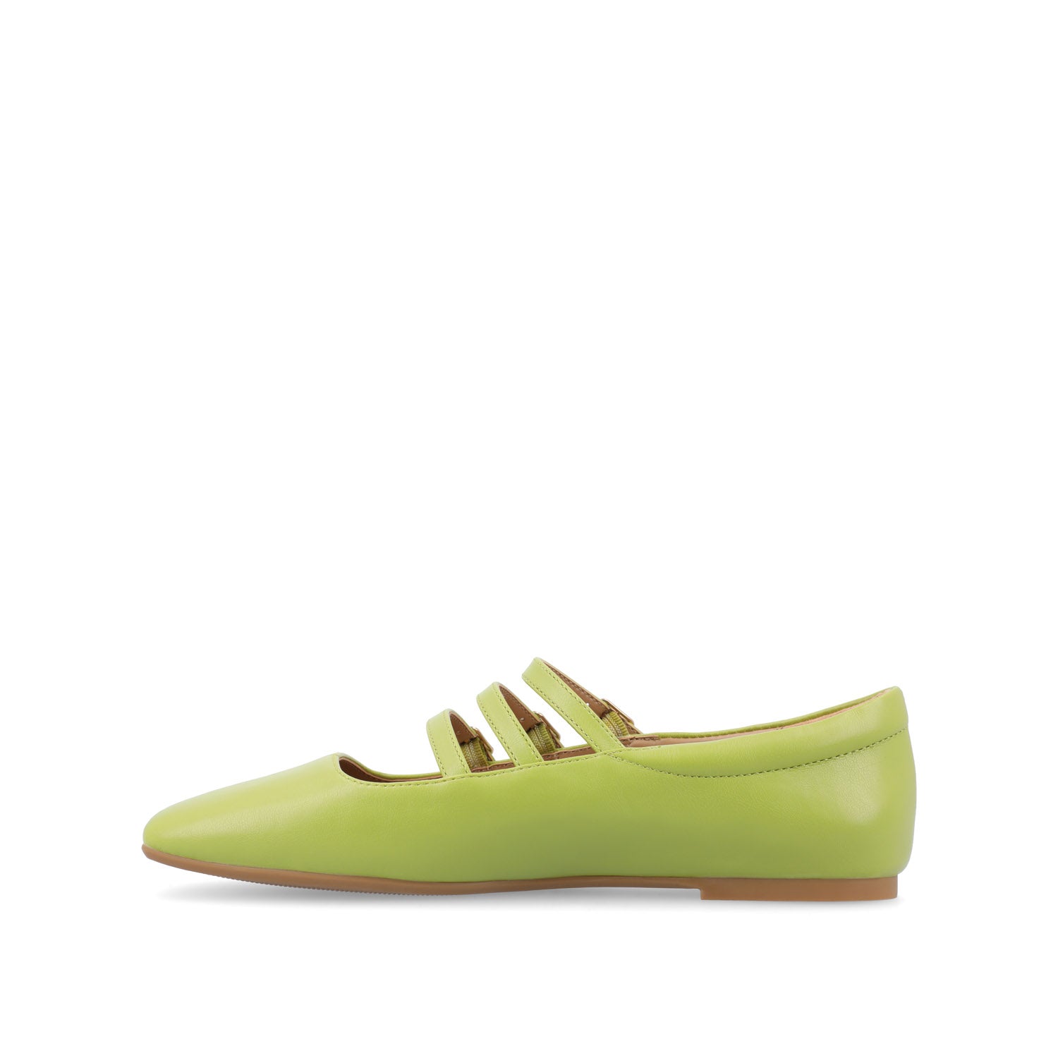 DARLIN VEGAN LEATHER FLATS IN WIDE - Green