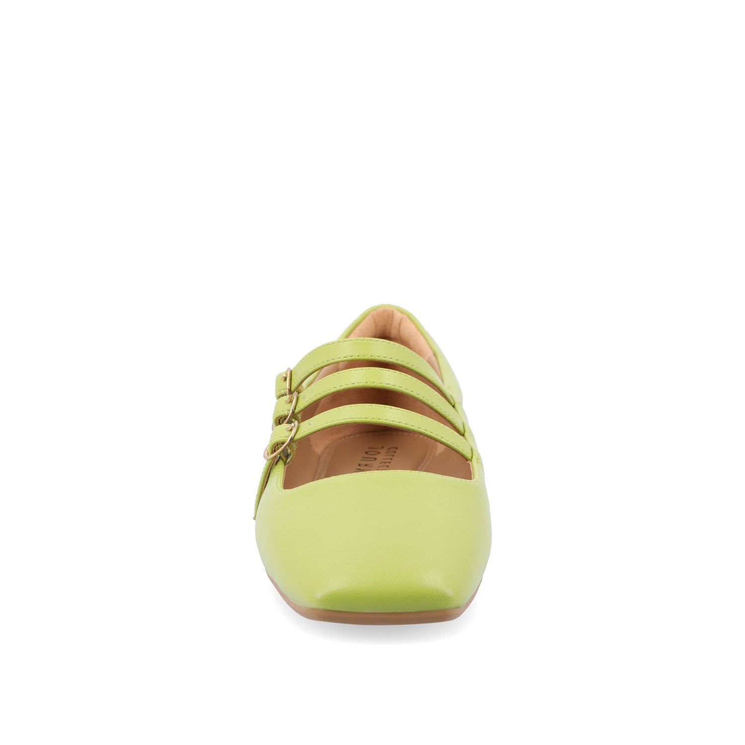 DARLIN VEGAN LEATHER FLATS IN WIDE - Green