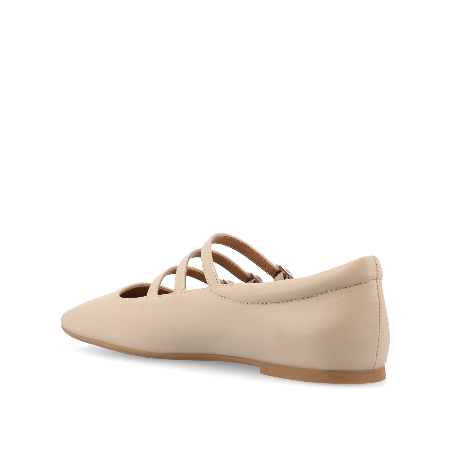 DARLIN VEGAN LEATHER FLATS IN WIDE - Nude