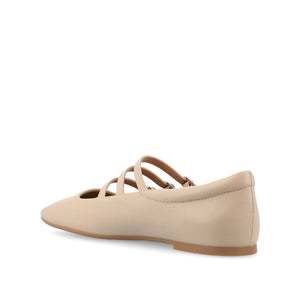 DARLIN VEGAN LEATHER FLATS IN WIDE - Nude
