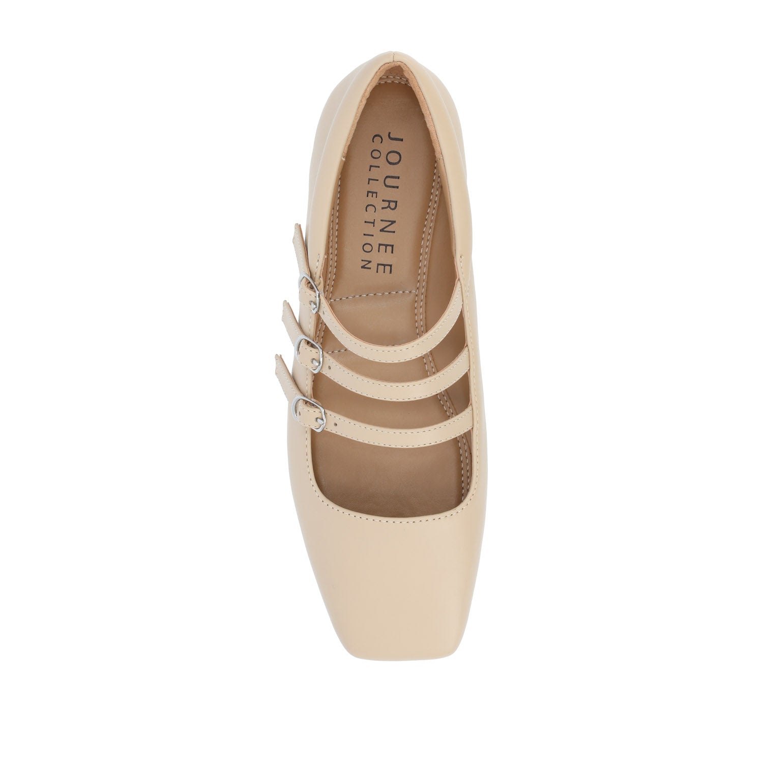 DARLIN VEGAN LEATHER FLATS IN WIDE - Nude