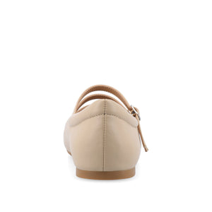 DARLIN VEGAN LEATHER FLATS IN WIDE - Nude