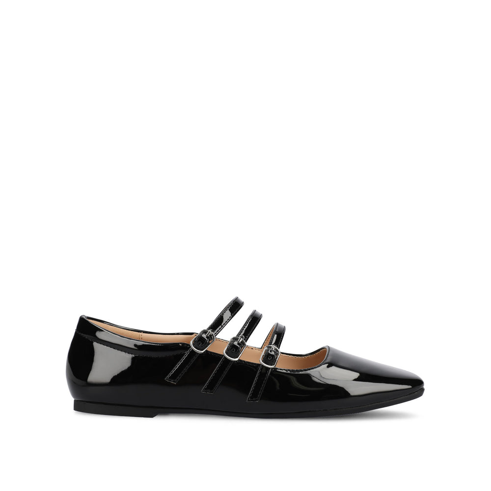 DARLIN FAUX LEATHER FLATS IN WIDE