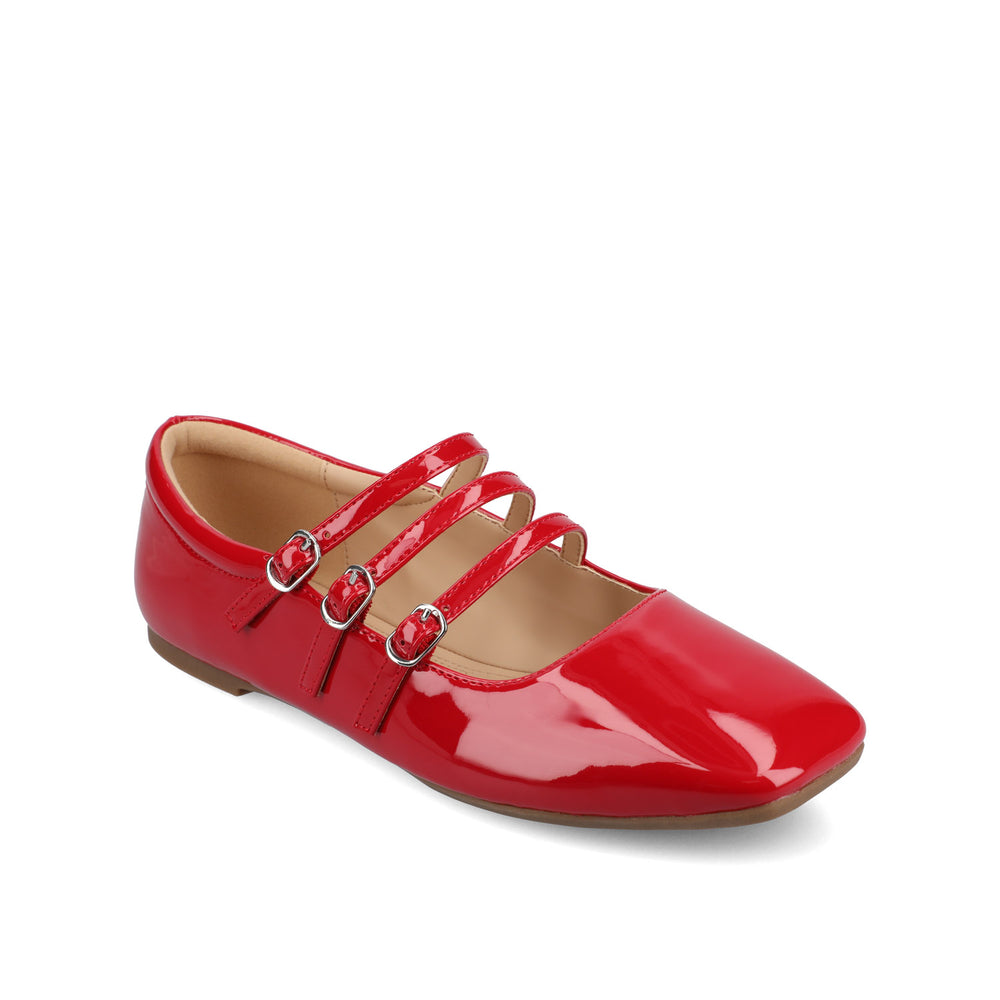 DARLIN FAUX LEATHER FLATS IN WIDE