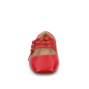 DARLIN BALLET FLATS IN VEGAN LEATHER - Red PU