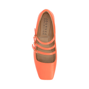 DARLIN FAUX LEATHER FLATS IN WIDE