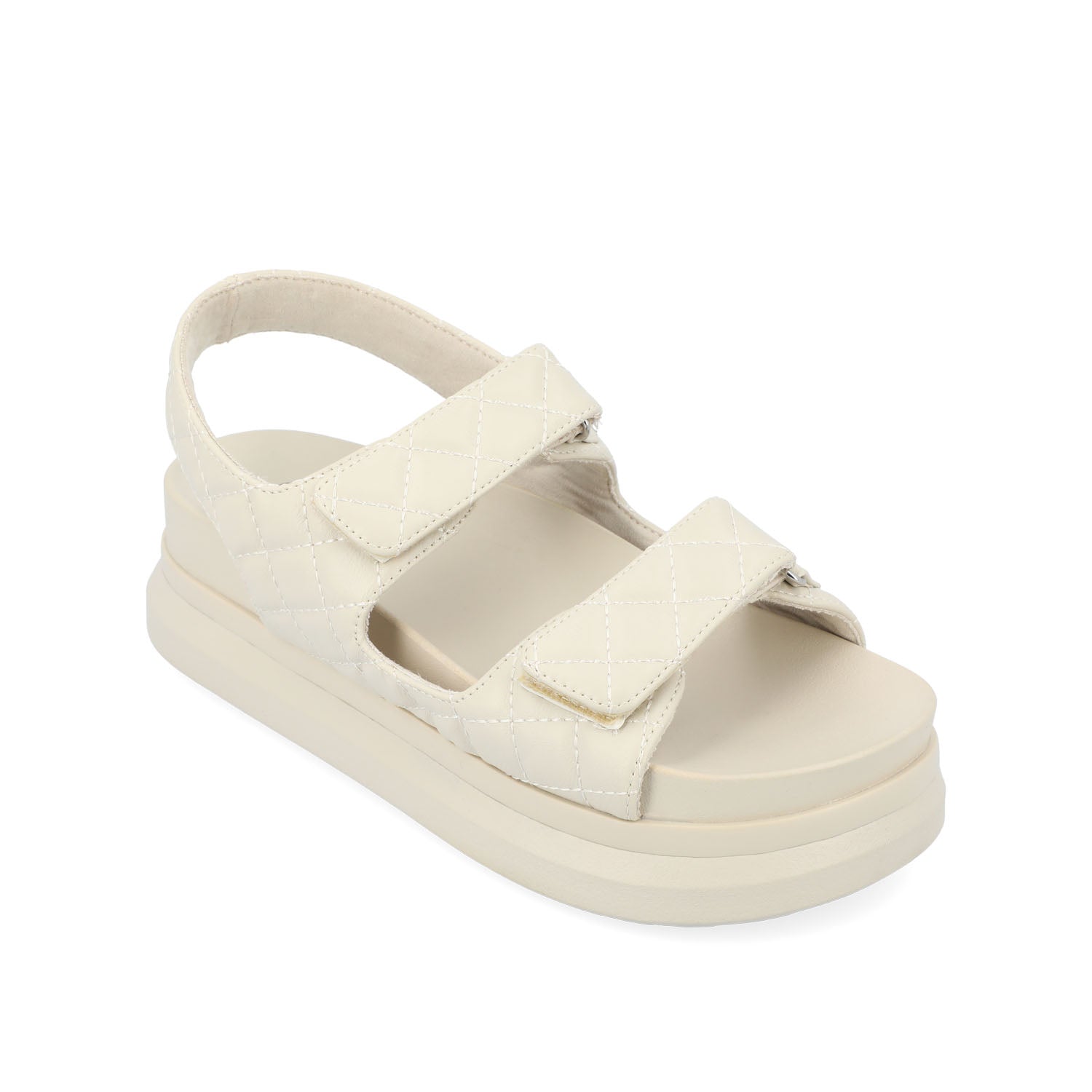 DEBBY DOUBLE STRAP SANDALS IN VEGAN LEATHER - Beige