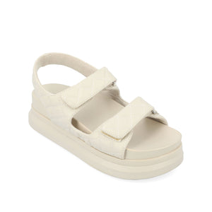 DEBBY DOUBLE STRAP SANDALS IN VEGAN LEATHER - Beige