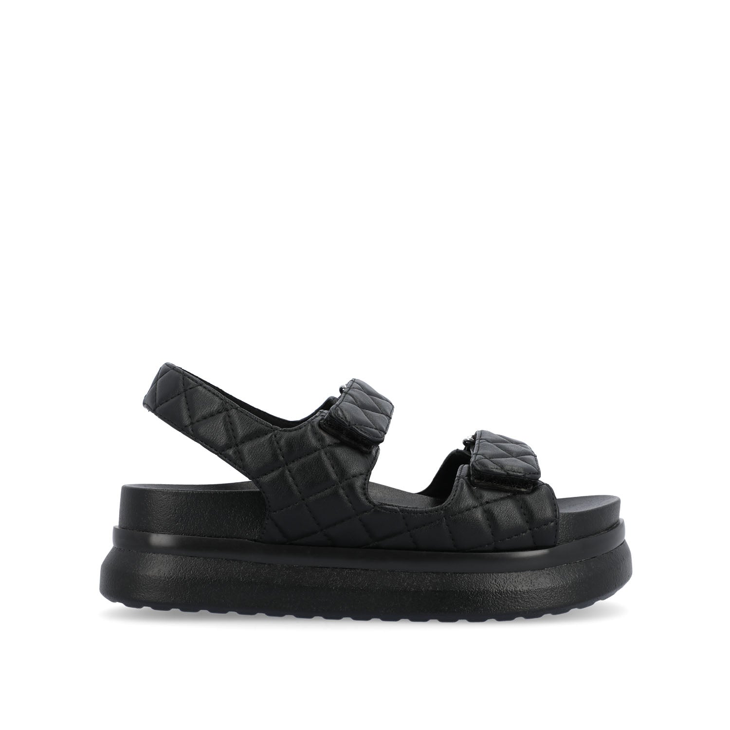 DEBBY DOUBLE STRAP SANDALS IN VEGAN LEATHER - Black
