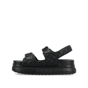 DEBBY DOUBLE STRAP SANDALS IN VEGAN LEATHER - Black