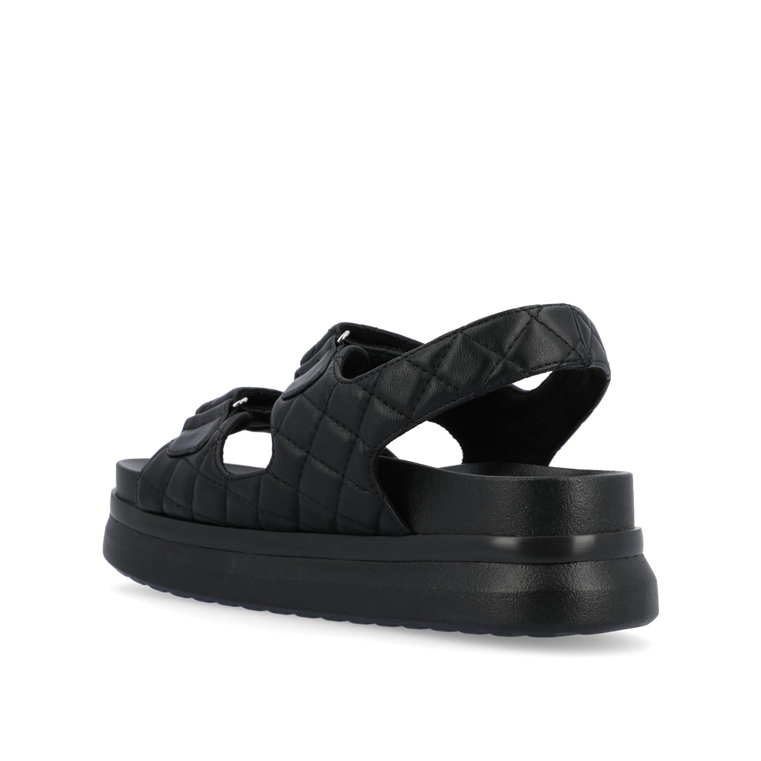 DEBBY DOUBLE STRAP SANDALS IN VEGAN LEATHER - Black