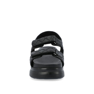 DEBBY DOUBLE STRAP SANDALS IN VEGAN LEATHER - Black