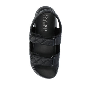 DEBBY DOUBLE STRAP SANDALS IN VEGAN LEATHER - Black