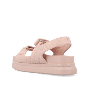 DEBBY DOUBLE STRAP SANDALS IN VEGAN LEATHER - Blush